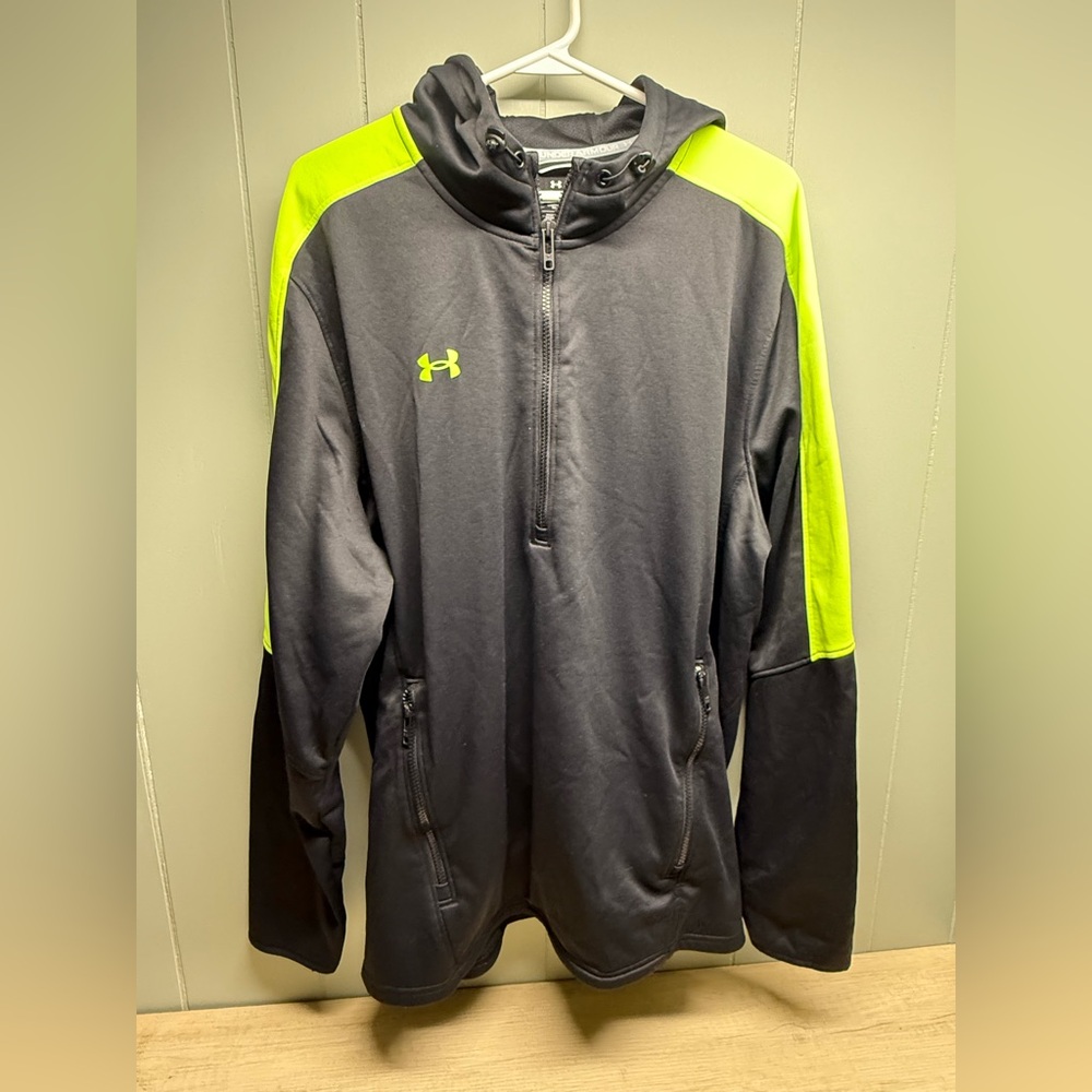 Under Armour Charcoal and Neon Yellow Half-Zip Jacket